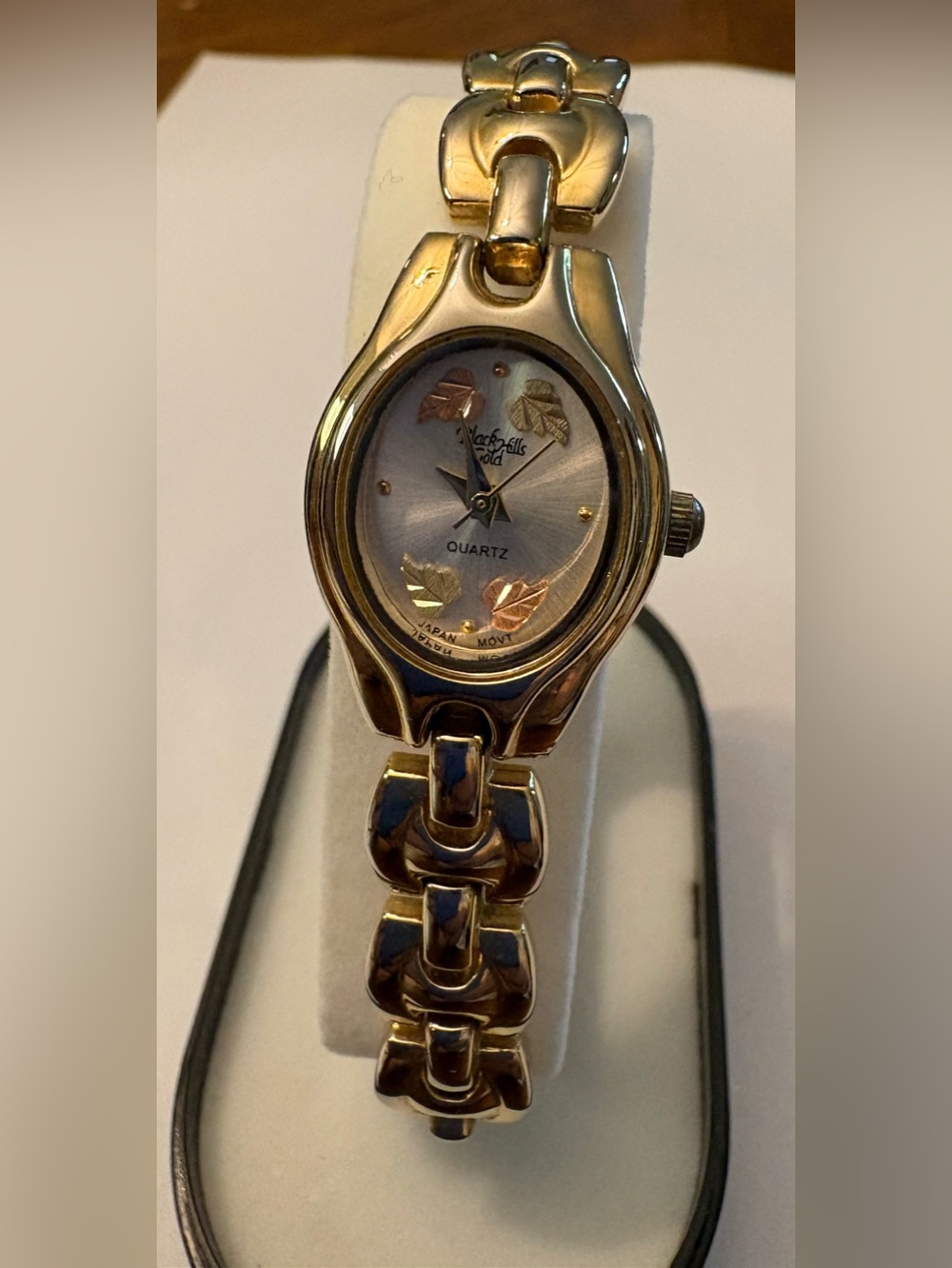 Black Hills Gold Bracelet Watch with 12k gold leaves Watch face